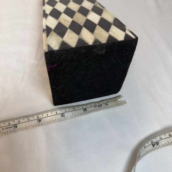 Vintage Boho Harlequin Tessellated Stone black white Obelisk - Picture 8 of 8